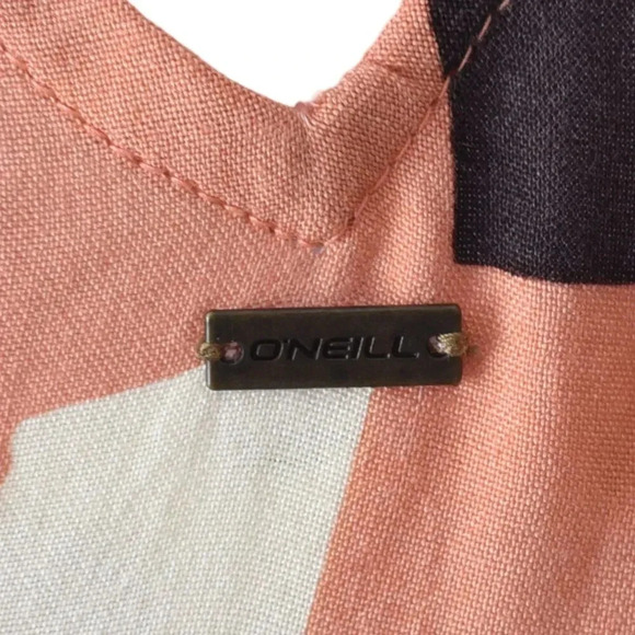 *Missing Waist Tie * O'Neill Peach Fuzz Print Dorthie Maxi Dress Size Small - Picture 7 of 8